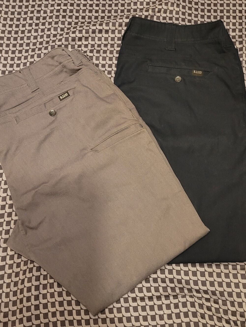 Men' 5.11 Tactical Edge Chino Pants Sz 38x30 Lot of 2 Pairs Gray & Dark Navy